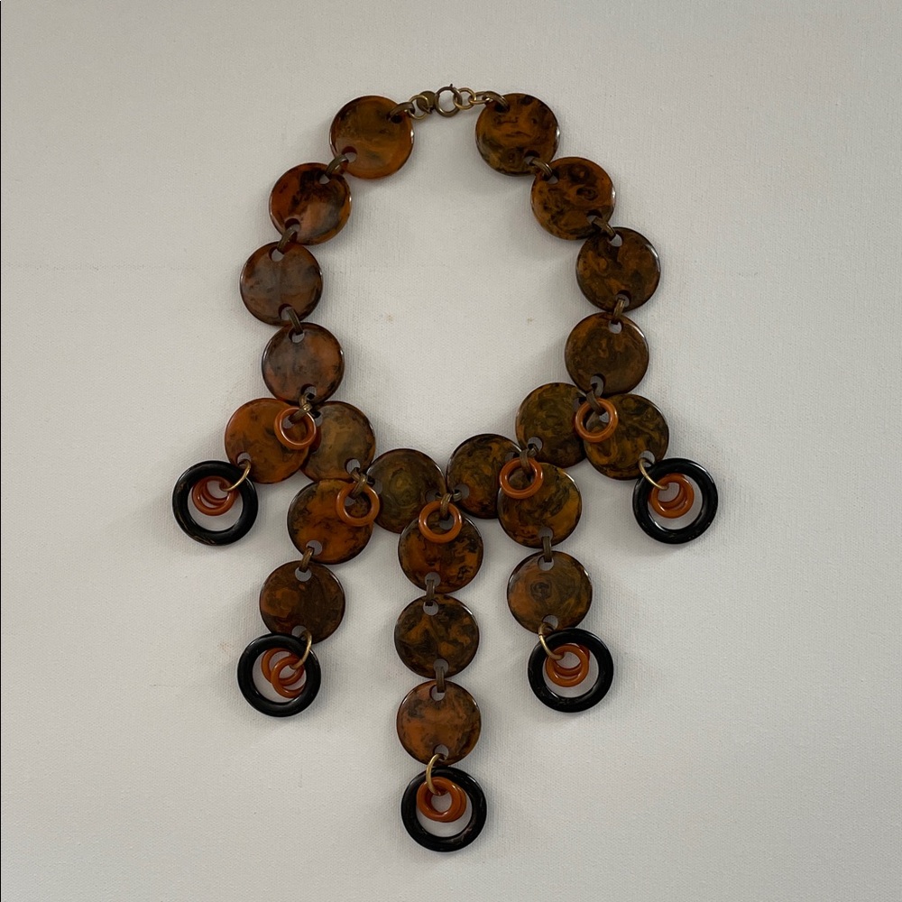 Anna Amber and Ebony Statement Necklace